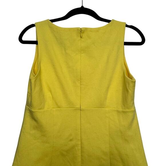 Michael Kors Yellow Sleeveless Sheath Dress Size 4 V-Neck Pockets Mod Retro - Picture 5 of 6